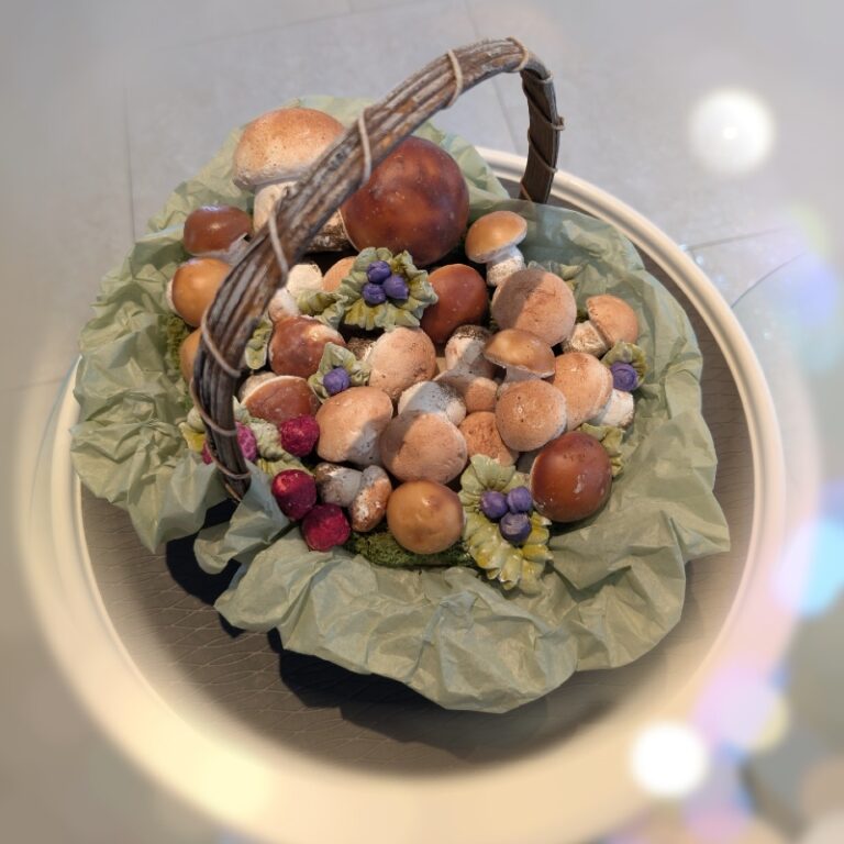 Handmade marshmallow mushrooms