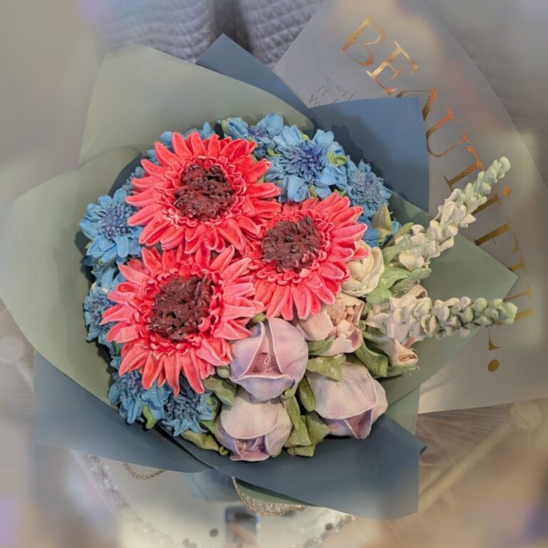 Edible bouquet of red handmade marshmallow flowers, Toronto