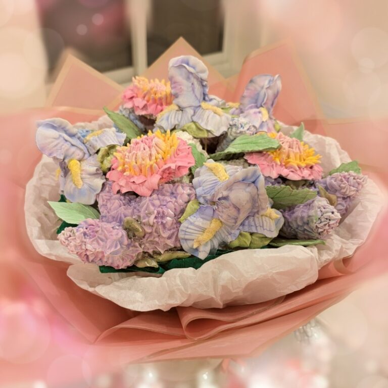 Bouquet of mixed pastel handmade marshmallow flowers