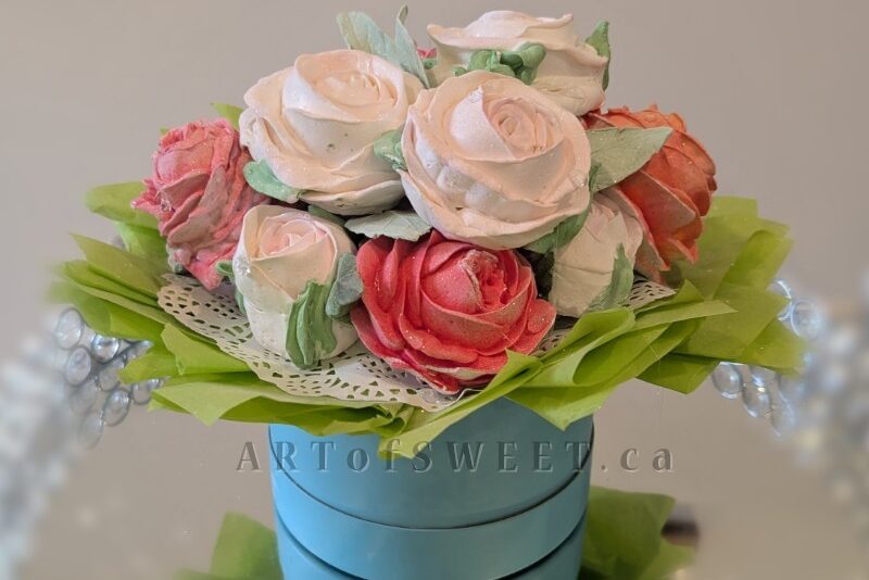 Custom made marshmallow Roses